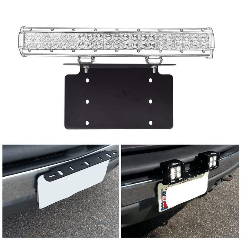 MOTLTECH License Plate Mounting Bracket for Off-Road Lights LED Work Lamps Lighting Barsï¼ŒFit Most Trucks, Pickups, SUV, Jeep, 4x4, Cars - Image 1